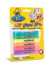 Rechizite scolare - Lipici Glitter 6 culori/blister, CARIOCA Fluo