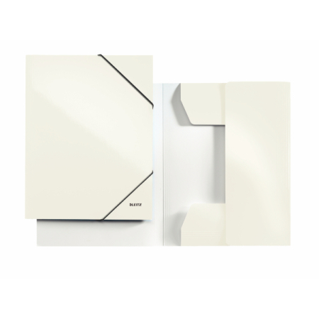 Organizare si arhivare - Mapa carton cu elastic LEITZ Wow - alb metalizat