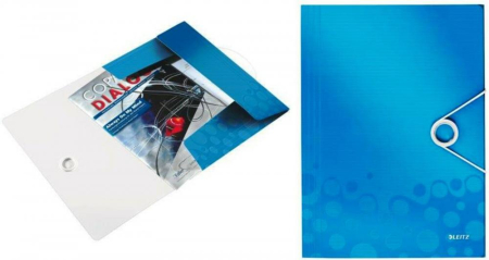 Organizare si arhivare - Mapa cu elastic LEITZ Wow, plastic PP - albastru metalizat