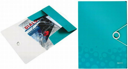 Organizare si arhivare - Mapa cu elastic LEITZ Wow, plastic PP - turcoaz metalizat