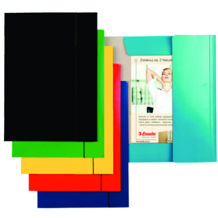 Organizare si arhivare - Mapa din carton plastifiat cu elastic, ESSELTE Economy - negru