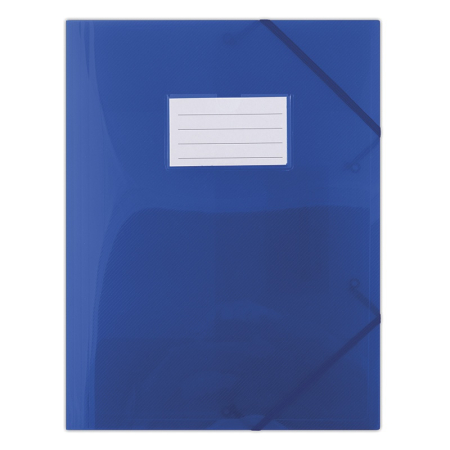 Organizare si arhivare - Mapa plastic cu elastic pe colturi, cu eticheta, 480 microni, DONAU - albastru transparent