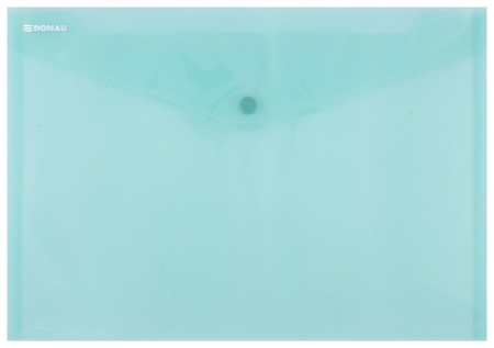 Organizare si arhivare - Mapa PP protectie documente A4 landscape, inchidere cu capsa, 12/set, DONAU - verde transparent