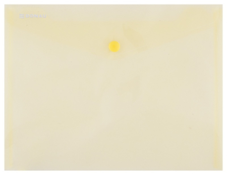 Organizare si arhivare - Mapa PP protectie documente A5 landscape, inchidere cu capsa, 10/set, DONAU - galben transparent