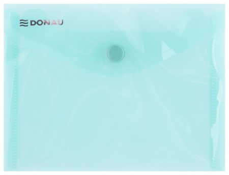 Mape din plastic - Mapa PP protectie documente A6 landscape, inchidere cu capsa, 10/set, DONAU - verde transparent
