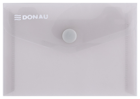 Organizare si arhivare - Mapa PP protectie documente A7 landscape, inchidere cu capsa, 10/set, DONAU - fumuriu