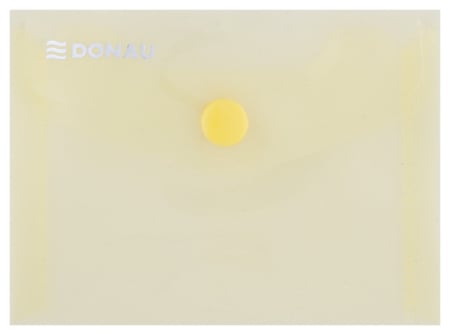 Organizare si arhivare - Mapa PP protectie documente A7 landscape, inchidere cu capsa, 10/set, DONAU - galben transparent
