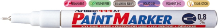 Instrumente de scris si corectura - Marker cu vopsea ARTLINE 444XF, corp metalic, varf rotund 0.8mm - alb
