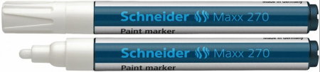 Instrumente de scris si corectura - Marker cu vopsea SCHNEIDER Maxx 270, varf rotund 1-3mm - alb