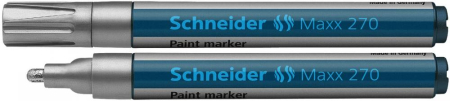 Instrumente de scris si corectura - Marker cu vopsea SCHNEIDER Maxx 270, varf rotund 1-3mm - argintiu