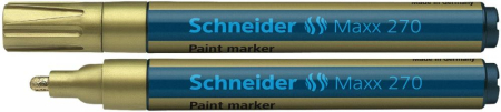 Instrumente de scris si corectura - Marker cu vopsea SCHNEIDER Maxx 270, varf rotund 1-3mm - auriu