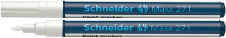 Instrumente de scris si corectura - Marker cu vopsea SCHNEIDER Maxx 271, varf rotund 1-2mm - alb