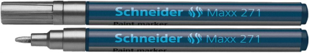Instrumente de scris si corectura - Marker cu vopsea SCHNEIDER Maxx 271, varf rotund 1-2mm - argintiu