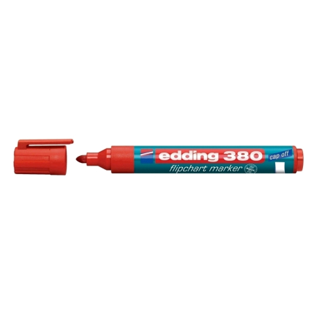 Instrumente de scris si corectura - Marker Edding 380 pentru flipchart, varf rotund, 1.5-3 mm, rosu