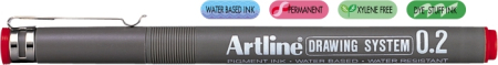 Instrumente de scris si corectura - Marker pentru desen tehnic ARTLINE, varf fetru 0.2mm - rosu