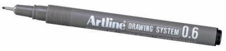 Instrumente de scris si corectura - Marker pentru desen tehnic ARTLINE, varf fetru 0.6mm - negru