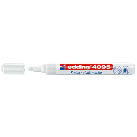 Instrumente de scris si corectura - Marker pentru sticla Edding 4095, varf 2-3 mm, alb