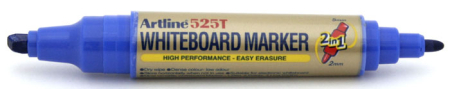 Instrumente de scris si corectura - Marker pentru tabla de scris ARTLINE 525T, doua capete - varf rotund 2.0mm/tesit 5.0mm - albastru