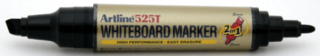 Instrumente de scris si corectura - Marker pentru tabla de scris ARTLINE 525T, doua capete - varf rotund 2.0mm/tesit 5.0mm - negru