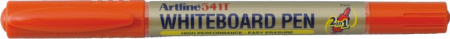 Instrumente de scris si corectura - Marker pentru tabla de scris ARTLINE 541T, doua capete - varfuri rotunde 0.4mm/1.0mm - portocaliu