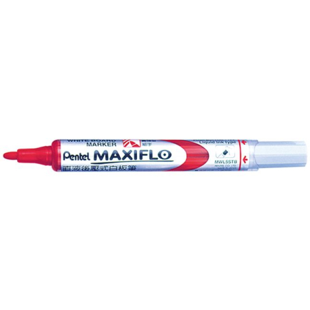Instrumente de scris si corectura - Marker pentru tabla Pentel Maxiflo, varf rotund, 4 mm, rosu
