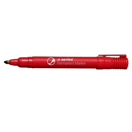 Instrumente de scris si corectura - Marker permanent A-series, varf rotund, 2 mm, rosu