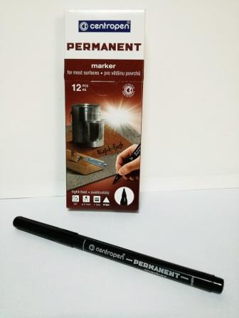 Instrumente de scris si corectura - Marker permanent Centropen 2536 – varf 1mm, negru
