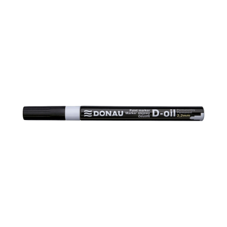 Instrumente de scris si corectura - Marker permanent cu vopsea Donau, varf rotund, 2.2 mm, alb