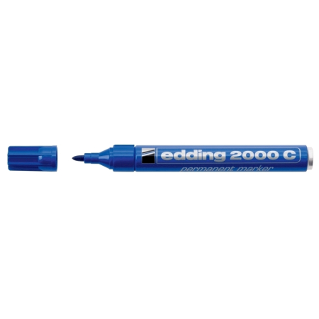 Instrumente de scris si corectura - Marker permanent Edding 2000C, corp metalic, varf rotund, 1.5-3 mm, albastru