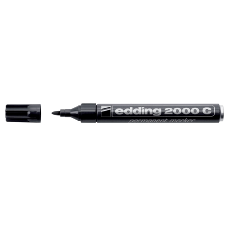 Instrumente de scris si corectura - Marker permanent Edding 2000C, corp metalic, varf rotund, 1.5-3 mm, negru