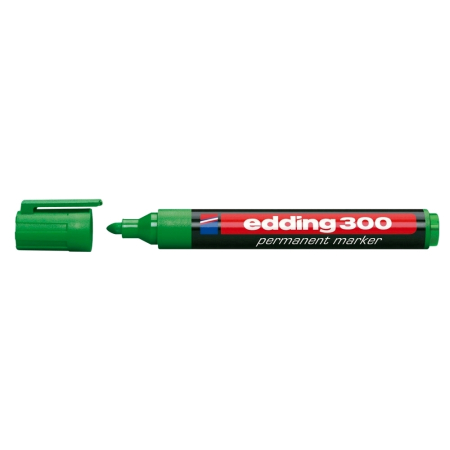 Instrumente de scris si corectura - Marker permanent Edding 300, corp plastic, varf rotund, 1.5-3 mm, verde