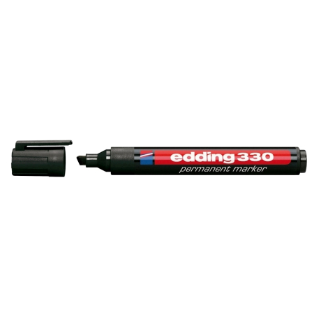 Instrumente de scris si corectura - Marker permanent Edding 330, corp plastic, varf retezat, 1-5 mm, negru