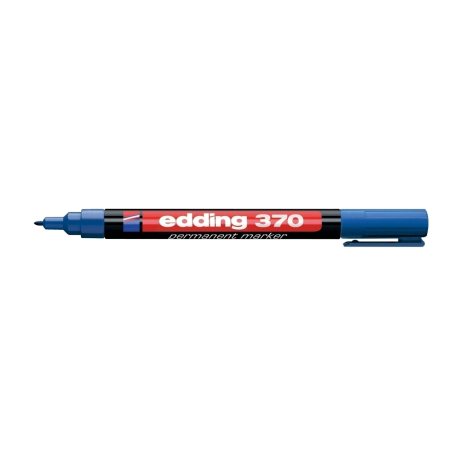 Instrumente de scris si corectura - Marker permanent Edding 370, corp plastic, varf rotund, 1 mm, albastru