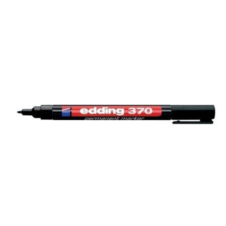 Instrumente de scris si corectura - Marker permanent Edding 370, corp plastic, varf rotund, 1 mm, negru