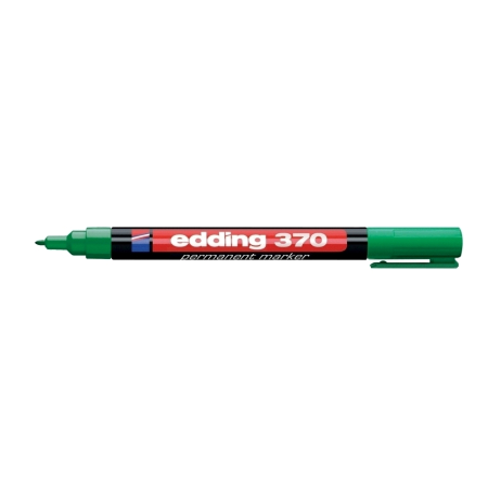 Instrumente de scris si corectura - Marker permanent Edding 370, corp plastic, varf rotund, 1 mm, verde