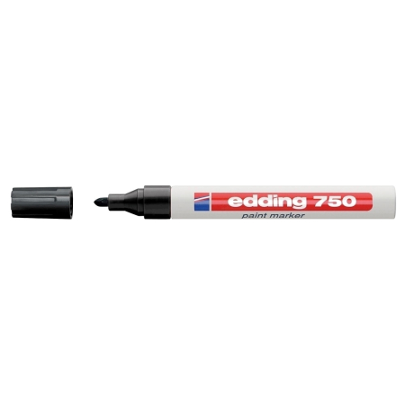 Instrumente de scris si corectura - Marker permanent Edding 750, cu vopsea, corp metalic, varf rotund, 2-2-4 mm, negru