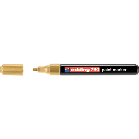 Instrumente de scris si corectura - Marker permanent Edding 790, cu vopsea, corp plastic, varf rotund, 2-3 mm, auriu