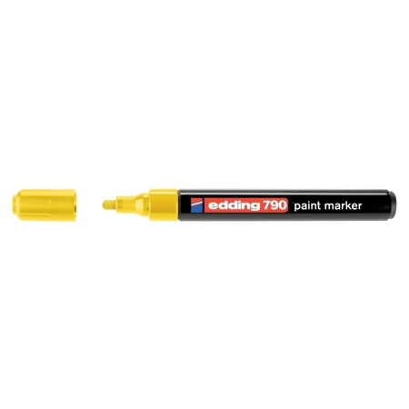 Instrumente de scris si corectura - Marker permanent Edding 790, cu vopsea, corp plastic, varf rotund, 2-3 mm, galben