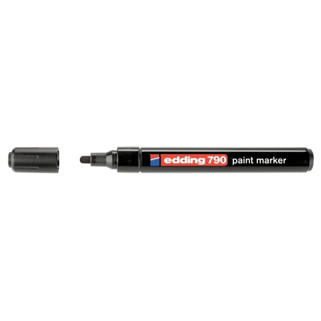 Instrumente de scris si corectura - Marker permanent Edding 790, cu vopsea, corp plastic, varf rotund, 2-3 mm, negru