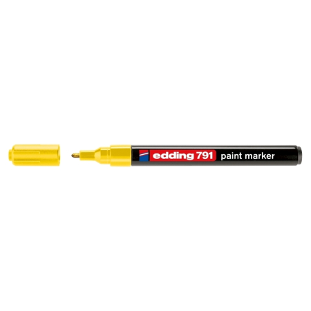 Instrumente de scris si corectura - Marker permanent Edding 791, cu vopsea, corp plastic, varf rotund , 1-2 mm, galben