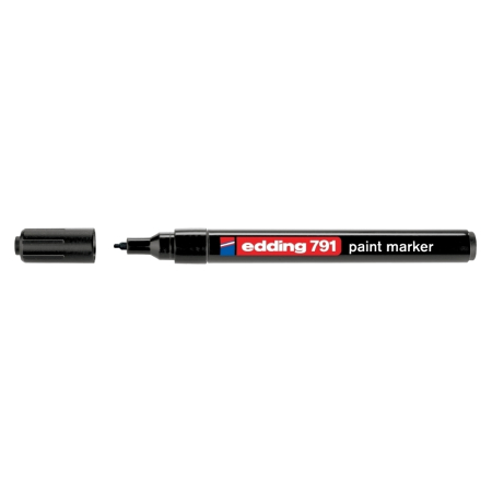 Instrumente de scris si corectura - Marker permanent Edding 791, cu vopsea, corp plastic, varf rotund , 1-2 mm, negru