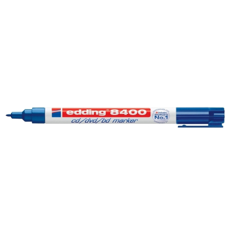 Instrumente de scris si corectura - Marker permanent Edding 8400, pentru CD/DVD/BD, corp plastic, varf rotund, 0.75 mm, albastru