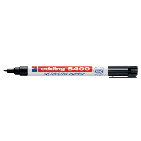 Instrumente de scris si corectura - Marker permanent Edding 8400, pentru CD/DVD/BD, corp plastic, varf rotund, 0.75 mm, negru