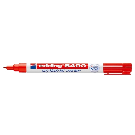 Instrumente de scris si corectura - Marker permanent Edding 8400, pentru CD/DVD/BD, corp plastic, varf rotund, 0.75 mm, rosu