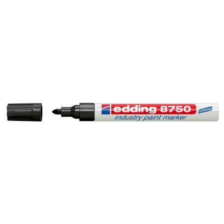 Instrumente de scris si corectura - Marker permanent Edding 8750, cu vopsea, corp aluminiu, varf rotund, 2-4 mm, negru