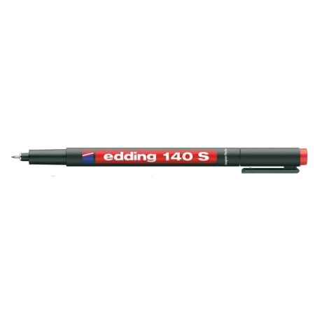 Instrumente de scris si corectura - Marker permanent Edding OHP 140S, corp plastic, varf rotund, 0.3 mm, rosu