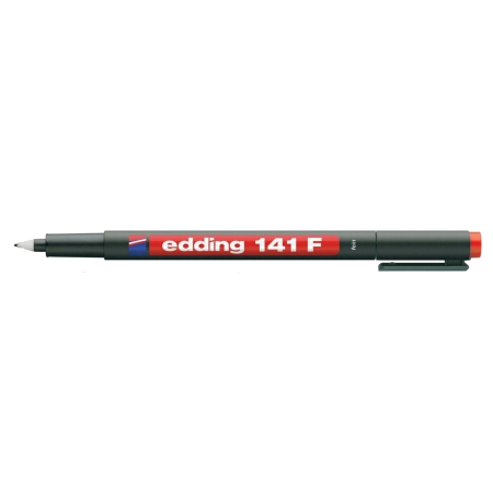Instrumente de scris si corectura - Marker permanent Edding OHP 141F, corp plastic, varf rotund, 0.6 mm, rosu