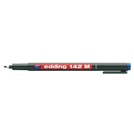 Instrumente de scris si corectura - Marker permanent Edding OHP 142M, corp plastic, varf rotund, 1 mm, albastru