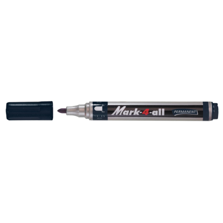 Instrumente de scris si corectura - Marker permanent Stabilo Mark-4-All, corp plastic, varf rotund, 1.5-2.5 mm, negru