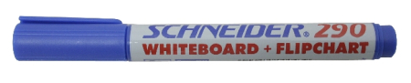 Instrumente de scris si corectura - Marker SCHNEIDER Maxx 290, pentru tabla de scris+flipchart, varf rotund 2-3mm - albastru